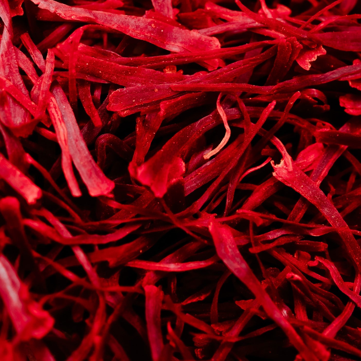 A close-up image of red saffron.