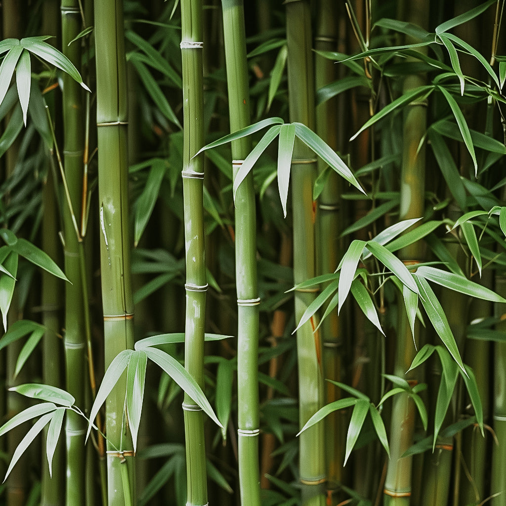 A lush image of bamboo plants illustrating the 'Bamboo Garden' fragrance theme.
