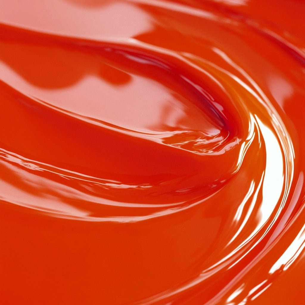 Close-up of a highly concentrated orange liquid candle dye.