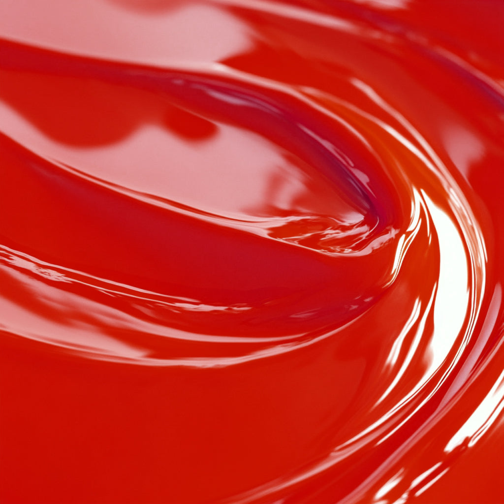 A close-up image of a red liquid candle dye.