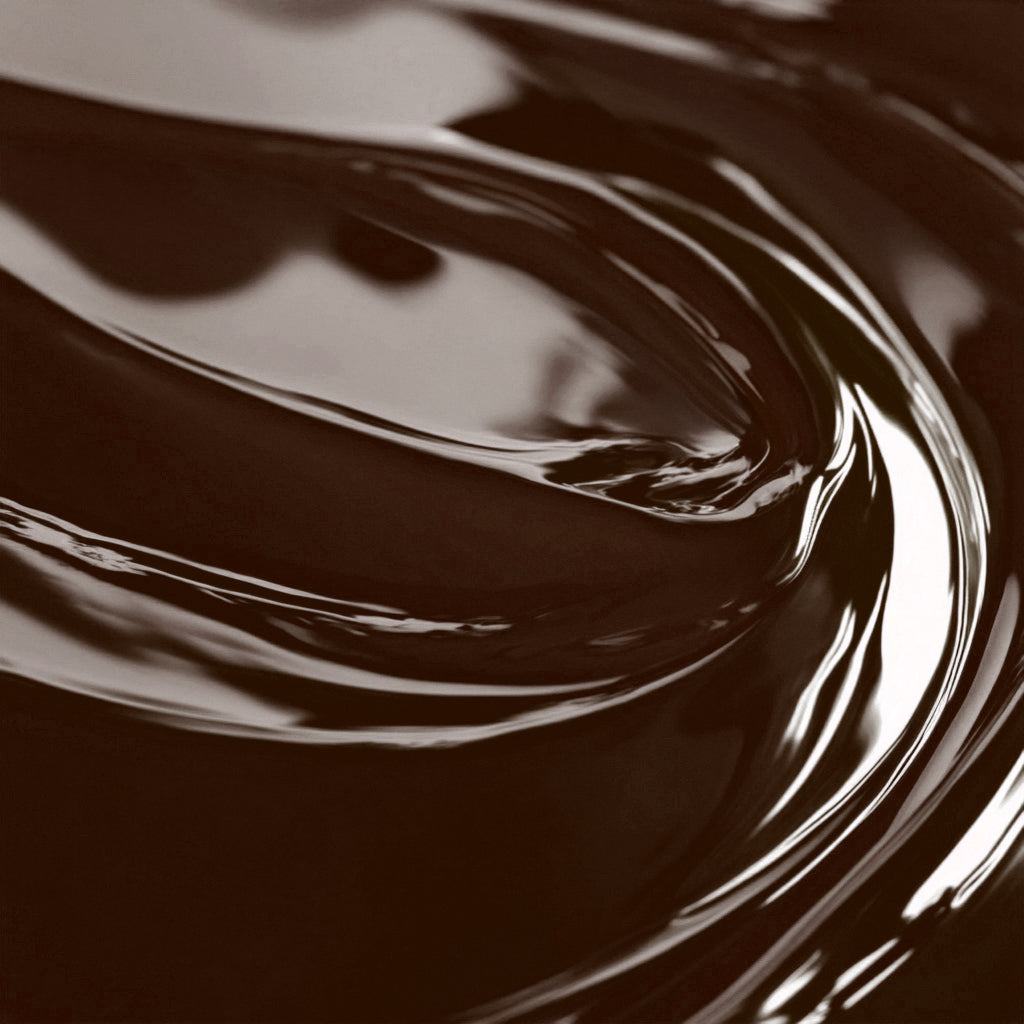 A close-up image of a chocolate brown liquid candle dye.