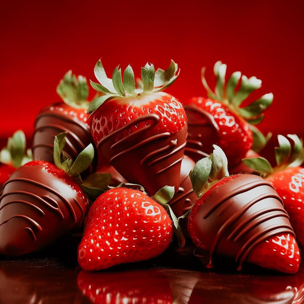a photo of chocolate covered strawberries