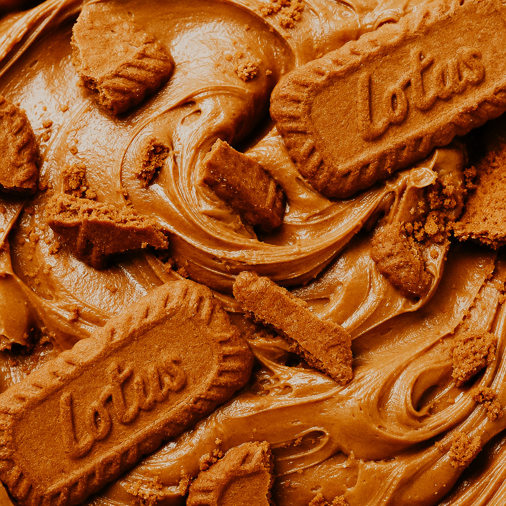 Lotus Biscoff cookies in cookie butter