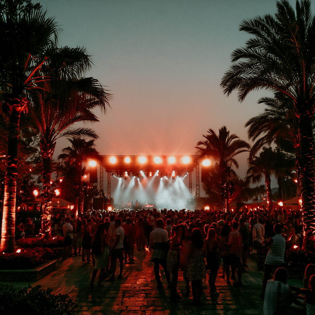 a rooftop night party in Ibiza