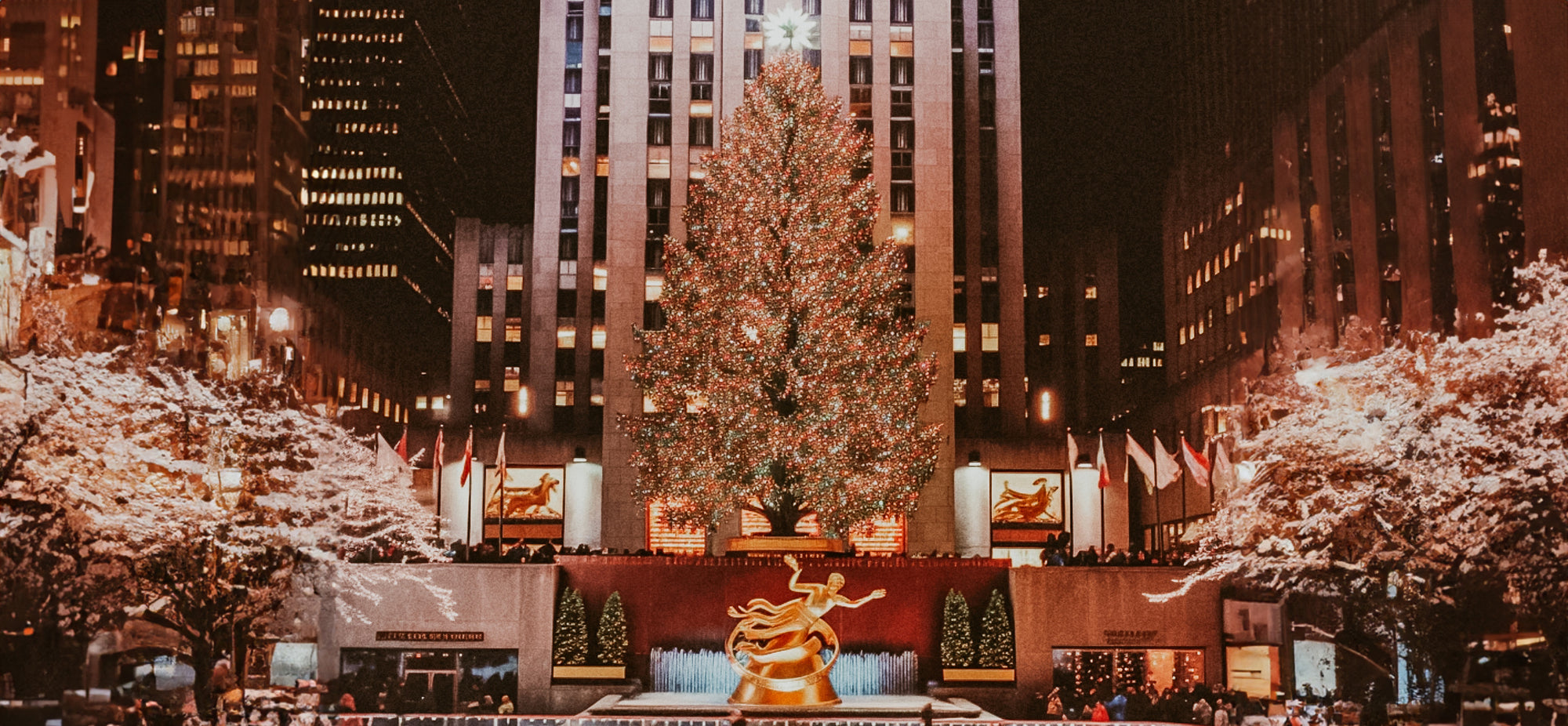 Rockfellar Christmas Tree Background Photo