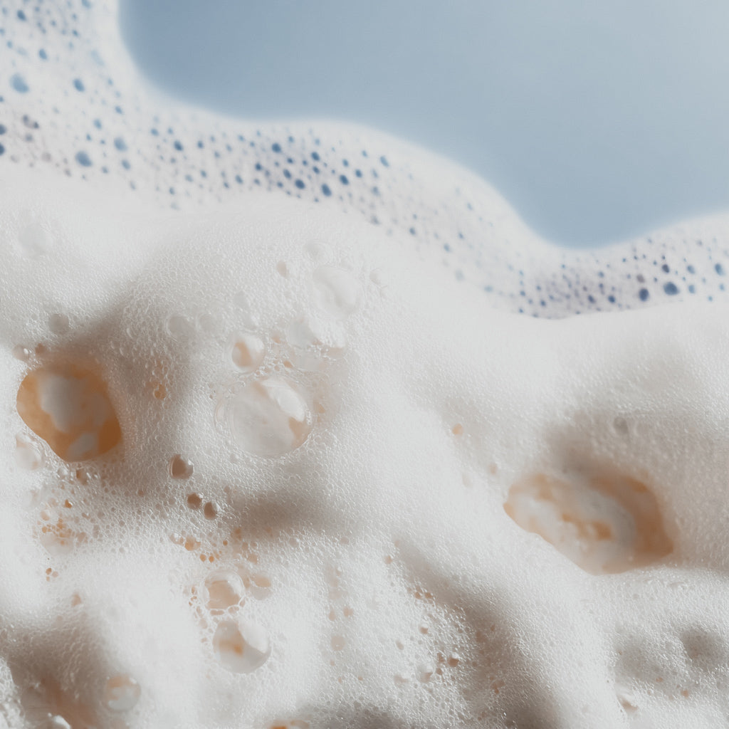 Close-up of foamy soap suds